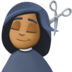 Facebook上的理发师：中等深色肤色emoji表情