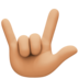 Facebook上的爱你的手势(美国):中浅肤色emoji表情