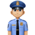 Facebook上的男警官:中浅肤色emoji表情