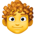 Facebook上的男：卷发emoji表情