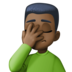 Facebook上的单手捂脸的男人：深色肤色emoji表情
