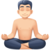 Facebook上的打坐的男人:浅肤色emoji表情