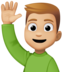 Facebook上的举手的男人：中浅肤色emoji表情