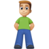 Facebook上的男士站立：中浅肤色emoji表情
