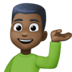Facebook上的单手举起的男人：深色肤色emoji表情