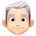 Facebook上的男士：肤色浅，头发白emoji表情