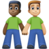 Facebook上的男士牵手:深色肤色,中浅肤色emoji表情