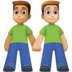 Facebook上的男士牵手:中等肤色,中等肤色emoji表情