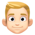 Facebook上的人物：浅肤色，金发emoji表情