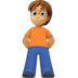 Facebook上的站立者:中等肤色emoji表情