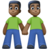 Facebook上的男人牵手：深色肤色emoji表情
