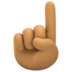 Facebook上的食指向上：中等肤色emoji表情