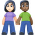 Facebook上的男女牵手:浅肤色,深肤色emoji表情