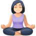 Facebook上的打坐的女人:浅肤色emoji表情