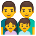 安卓系统里的家庭:男人,男人,女孩,男孩emoji表情