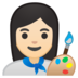 安卓系统里的女艺术家:浅肤色emoji表情