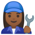 安卓系统里的女机械工:中等深色肤色emoji表情