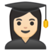 安卓系统里的女学生：浅肤色emoji表情