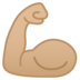 安卓系统里的屈肌二头肌：中等浅肤色emoji表情
