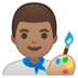 安卓系统里的男艺术家:中等肤色emoji表情