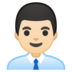 安卓系统里的男职员：浅肤色emoji表情