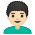 安卓系统里的男:肤色浅,卷发emoji表情