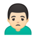 安卓系统里的男人皱眉:浅肤色emoji表情