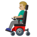 安卓系统里的坐电动轮椅的男士:中等肤色emoji表情