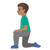 安卓系统里的跪着的男人：中等肤色emoji表情
