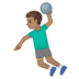 安卓系统里的玩手球的男人：中等肤色emoji表情