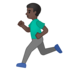 安卓系统里的男子跑步:深色肤色emoji表情