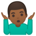 安卓系统里的男人耸肩：中黑肤色emoji表情