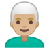 安卓系统里的男士：中浅肤色，白发emoji表情