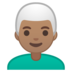 安卓系统里的男士：中等肤色，白发emoji表情