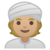 安卓系统里的戴头巾者：中等浅肤色emoji表情