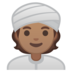 安卓系统里的戴头巾者：中等肤色emoji表情