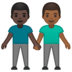 安卓系统里的男士牵手:深色肤色,中深色肤色emoji表情