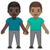 安卓系统里的男士牵手:深色肤色,中等肤色emoji表情