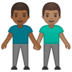 安卓系统里的男士牵手:中深色肤色,中肤色emoji表情