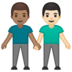 安卓系统里的男士牵手:中等肤色,浅肤色emoji表情
