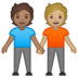 安卓系统里的手牵手:中等肤色,中等肤色emoji表情