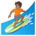 安卓系统里的个人冲浪：中等肤色emoji表情
