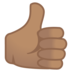 安卓系统里的竖起大拇指：中等肤色emoji表情