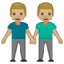 安卓系统里的男士牵手:中浅肤色emoji表情