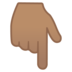 安卓系统里的指向下方的手：中等肤色emoji表情