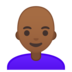 安卓系统里的女性:中黑肤色,秃顶emoji表情