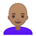 安卓系统里的女性:中等肤色,秃顶emoji表情