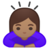 安卓系统里的女性鞠躬：中等肤色emoji表情
