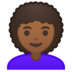 安卓系统里的女性:中深色肤色,卷发emoji表情