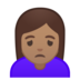 安卓系统里的女人皱眉:中等肤色emoji表情